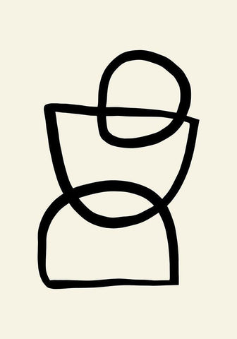 Shape 04 White Modern Wood Framed Art Print with Double Matting by Uppsala Studio