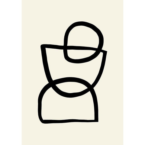 Shape 04 Black Modern Wood Framed Art Print by Uppsala Studio