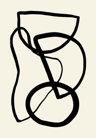 Shape 05 White Modern Wood Framed Art Print with Double Matting by Uppsala Studio