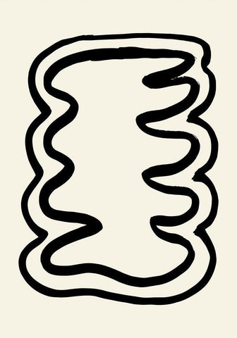 Shape 06 White Modern Wood Framed Art Print with Double Matting by Uppsala Studio
