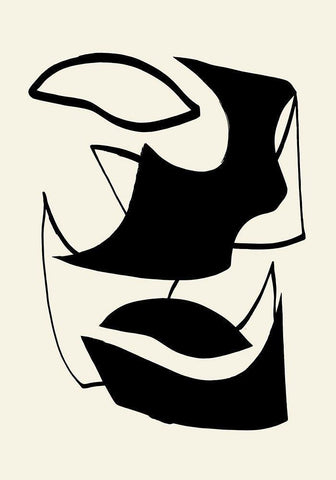 Shape 07 White Modern Wood Framed Art Print with Double Matting by Uppsala Studio