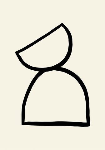 Shape 08 White Modern Wood Framed Art Print with Double Matting by Uppsala Studio