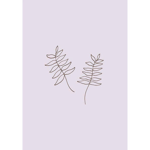Two Twigs White Modern Wood Framed Art Print by Uppsala Studio