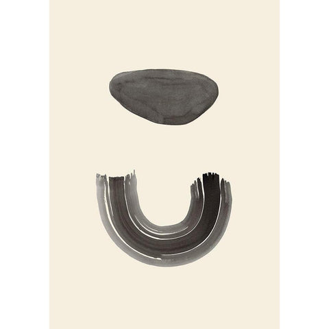 Arch and Stone Black Modern Wood Framed Art Print by Uppsala Studio
