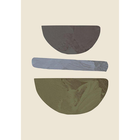 Collage 02 Beige White Modern Wood Framed Art Print by Uppsala Studio