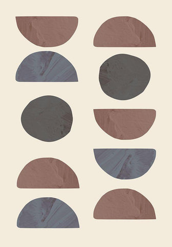 Collage 04 White Modern Wood Framed Art Print with Double Matting by Uppsala Studio
