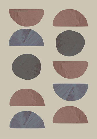 Collage 04 Sand Black Ornate Wood Framed Art Print with Double Matting by Uppsala Studio