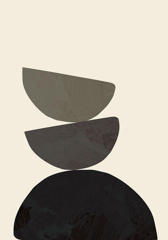 Collage 08 White Modern Wood Framed Art Print with Double Matting by Uppsala Studio