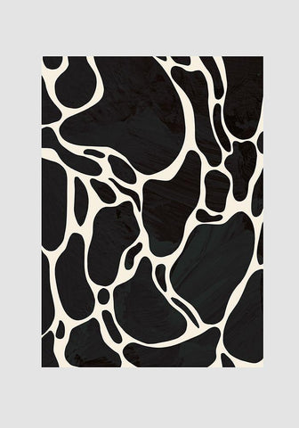 Giraffe Grey Black Ornate Wood Framed Art Print with Double Matting by Uppsala Studio