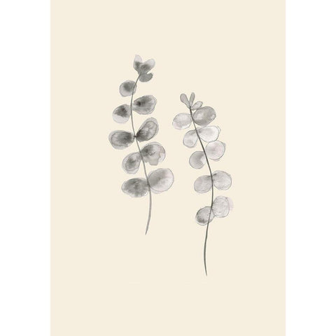 Eucalyptus Twigs White Modern Wood Framed Art Print by Uppsala Studio