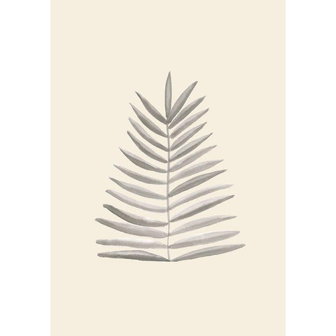 Palm Leaf Ink White Modern Wood Framed Art Print by Uppsala Studio