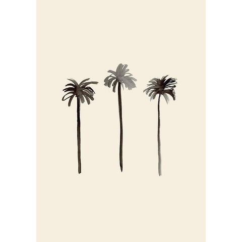 Palm Trees Ink Gold Ornate Wood Framed Art Print with Double Matting by Uppsala Studio