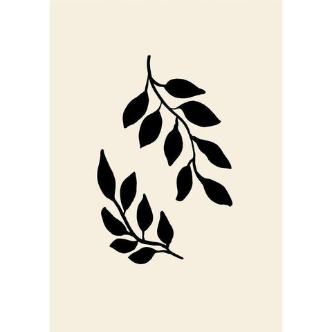 Black Twigs White Modern Wood Framed Art Print by Uppsala Studio