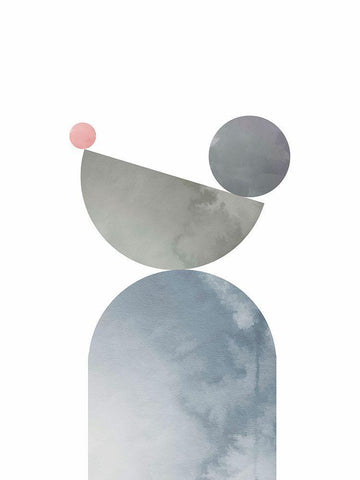 Geometrical Shapes 01 White Modern Wood Framed Art Print with Double Matting by Uppsala Studio