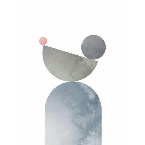 Geometrical Shapes 01 White Modern Wood Framed Art Print by Uppsala Studio
