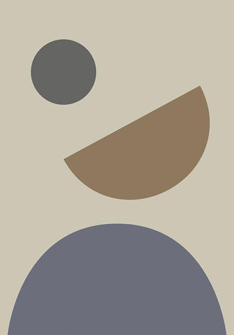 Geometrical Shapes Black Ornate Wood Framed Art Print with Double Matting by Uppsala Studio