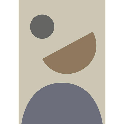 Geometrical Shapes Black Modern Wood Framed Art Print with Double Matting by Uppsala Studio