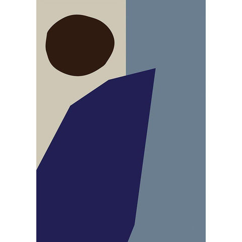 Color Blocks 02 Blue Black Modern Wood Framed Art Print with Double Matting by Uppsala Studio