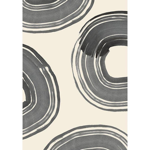 Rings of Life Black Modern Wood Framed Art Print with Double Matting by Uppsala Studio