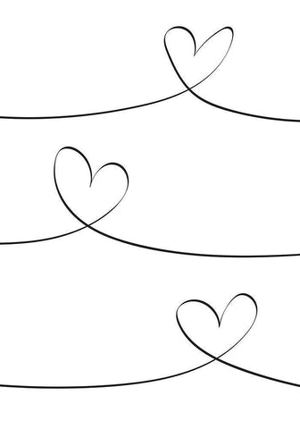 One Line 02 White Modern Wood Framed Art Print with Double Matting by Uppsala Studio