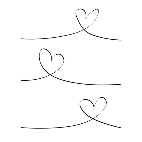 One Line 02 Black Modern Wood Framed Art Print with Double Matting by Uppsala Studio