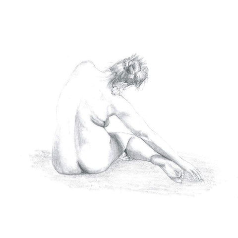 Sketch of a Woman Black Modern Wood Framed Art Print with Double Matting by Uppsala Studio