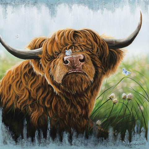 Butterfly Kisses Gold Ornate Wood Framed Art Print with Double Matting by Bawden, Angela