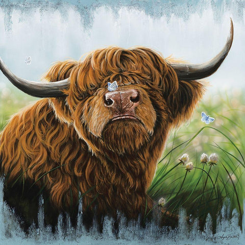 Butterfly Kisses Black Ornate Wood Framed Art Print with Double Matting by Bawden, Angela