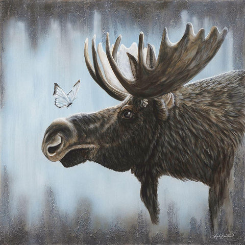 Butterfly Whispers Gold Ornate Wood Framed Art Print with Double Matting by Bawden, Angela