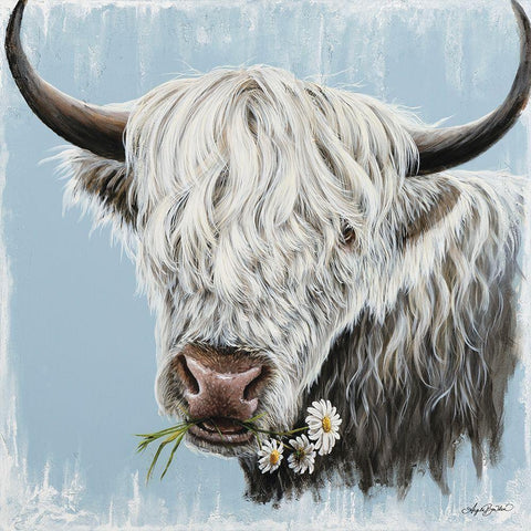 Daisy Coo White Modern Wood Framed Art Print with Double Matting by Bawden, Angela