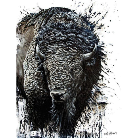 Prairie Giant   White Modern Wood Framed Art Print by Bawden, Angela