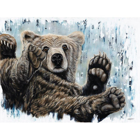 Joy Bear Gold Ornate Wood Framed Art Print with Double Matting by Bawden, Angela