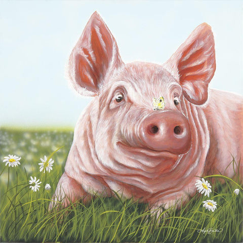 Slim Daisy Black Ornate Wood Framed Art Print with Double Matting by Bawden, Angela