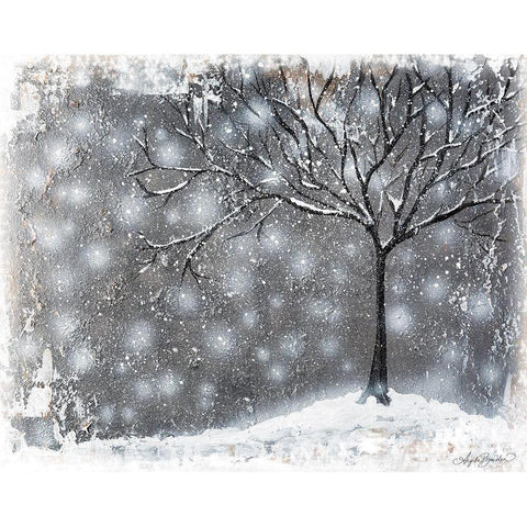 Snow Kissed Tree White Modern Wood Framed Art Print by Bawden, Angela