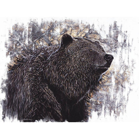 Big Griz Black Modern Wood Framed Art Print with Double Matting by Bawden, Angela