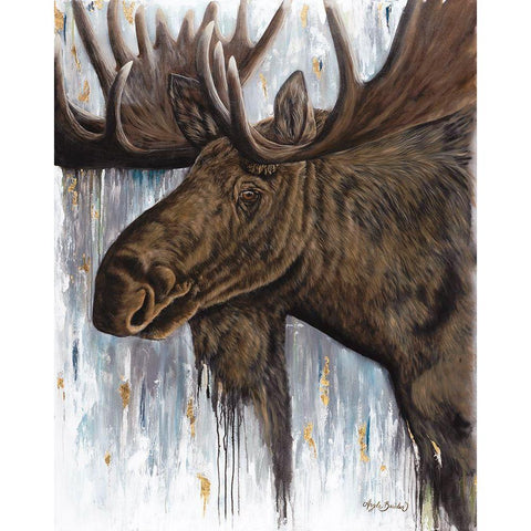 Brawny Bull Black Modern Wood Framed Art Print by Bawden, Angela