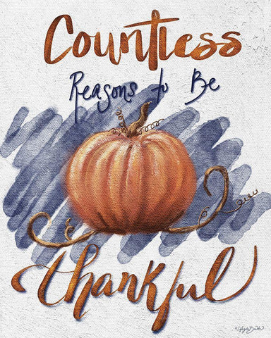 Countless Reasons to be Thankful White Modern Wood Framed Art Print with Double Matting by Bawden, Angela