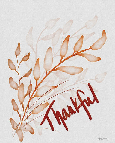 Thankful White Modern Wood Framed Art Print with Double Matting by Bawden, Angela