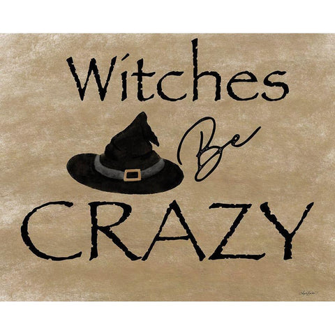 Witches Be Crazy Black Modern Wood Framed Art Print with Double Matting by Bawden, Angela