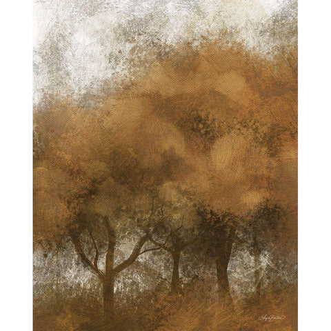Autumn Time Trees Black Modern Wood Framed Art Print by Bawden, Angela