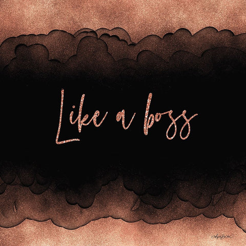 Like A Boss Black Ornate Wood Framed Art Print with Double Matting by Bawden, Angela
