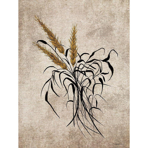 Wheat Grain White Modern Wood Framed Art Print by Bawden, Angela