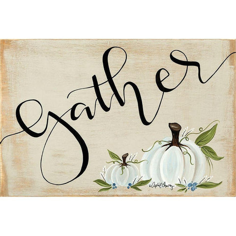 Gather Pumpkins White Modern Wood Framed Art Print by Chavez, April