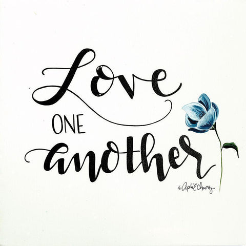 Love One Another   Black Modern Wood Framed Art Print by Chavez, April
