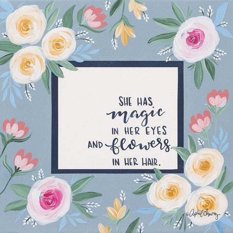 Magic in Her Eyes White Modern Wood Framed Art Print with Double Matting by Chavez, April