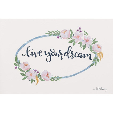 Live Your Dream Black Modern Wood Framed Art Print by Chavez, April