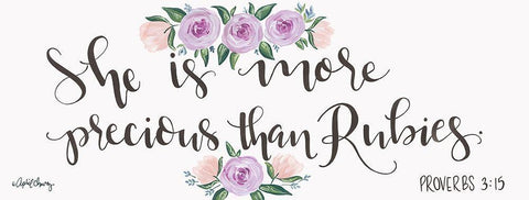 Proverb 3:15     White Modern Wood Framed Art Print with Double Matting by Chavez, April