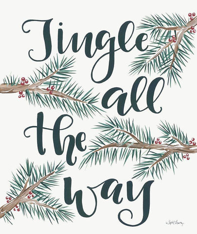 Jingle All the Way     White Modern Wood Framed Art Print with Double Matting by Chavez, April