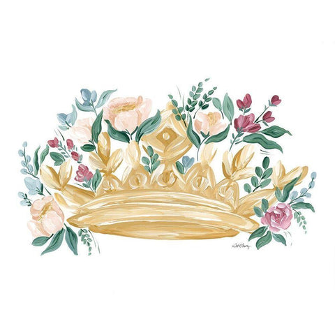 Flower Crown I Gold Ornate Wood Framed Art Print with Double Matting by Chavez, April