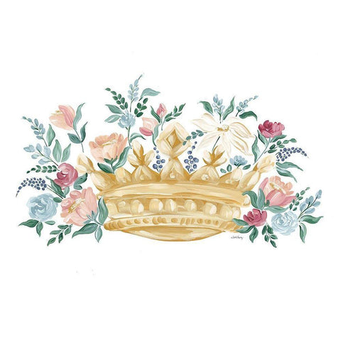 Flower Crown II White Modern Wood Framed Art Print by Chavez, April